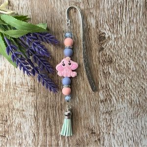 Bookmark Elephant Handcrafted Artisan Beaded Metal Journal Gift Read Book